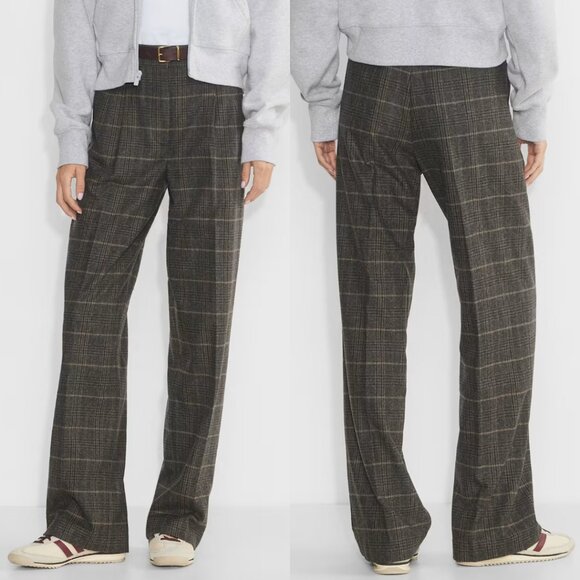 Aritzia The Effortless Pants Precision Wool Wide Leg Flannel Trousers Womens 14 - Picture 1 of 13